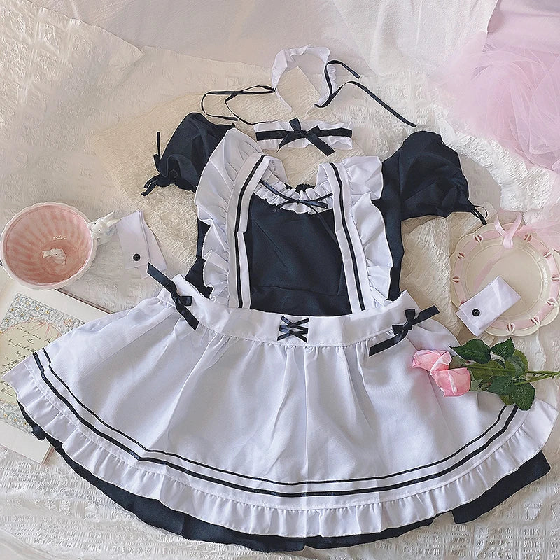 Sweet Kawaii Japanese Maid Cosplay Dress & Uniform Set