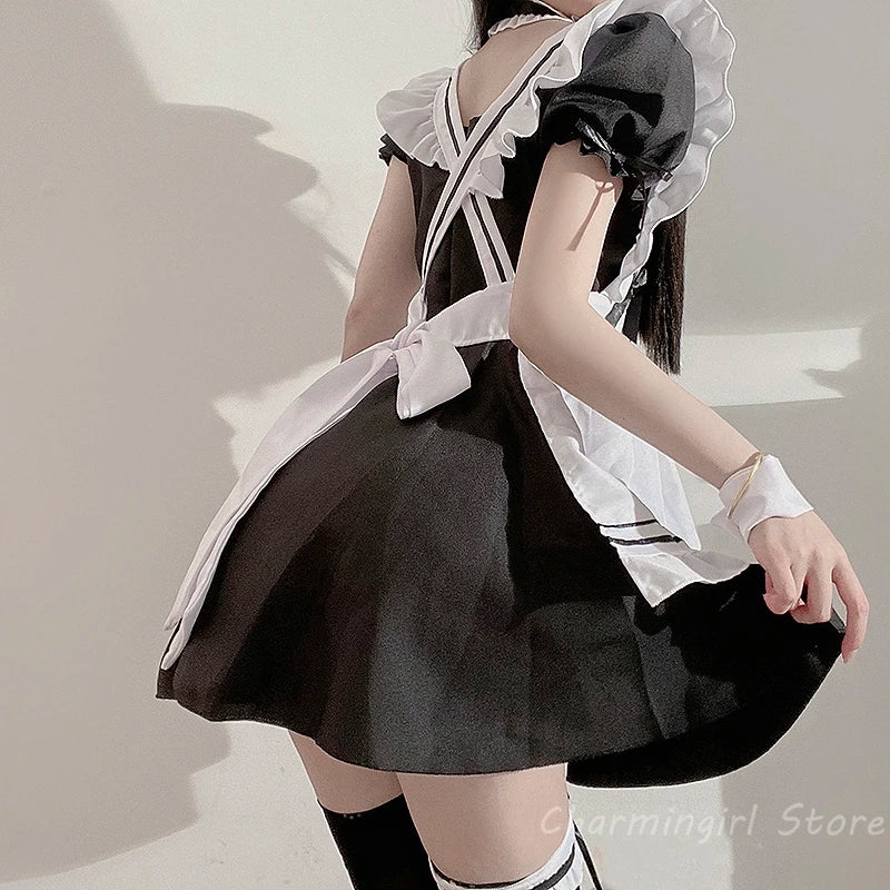 Sweet Kawaii Japanese Maid Cosplay Dress & Uniform Set