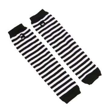 Striped Elbow Fingerless Gloves | Knitted Arm Warmers for Women