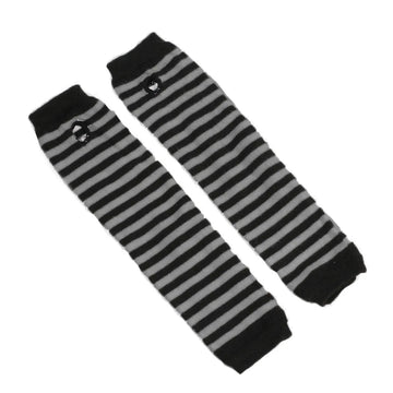 Striped Knitted Fingerless Gloves, Unisex Elbow-Length Arm Warmers