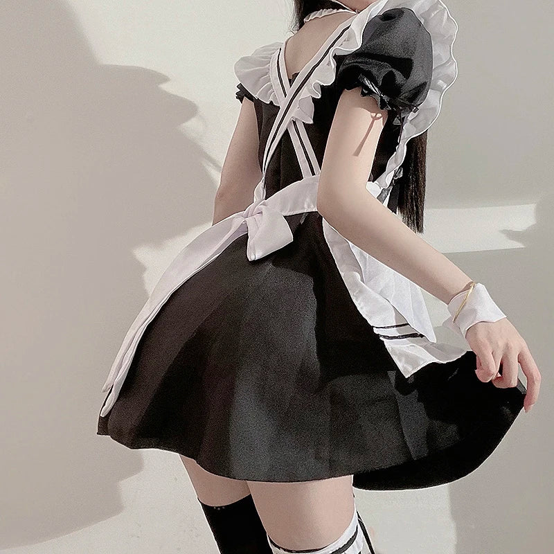 Sweet Kawaii Japanese Maid Cosplay Dress & Uniform Set