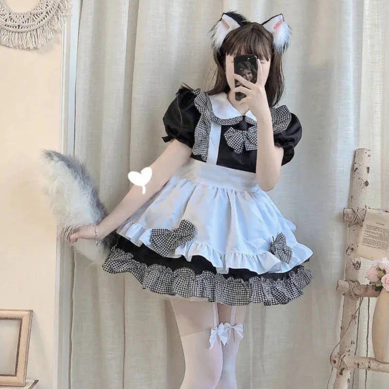 Kawaii Gothic Lolita Maid Cosplay Dress | Plus Size Anime Outfit S-5XL
