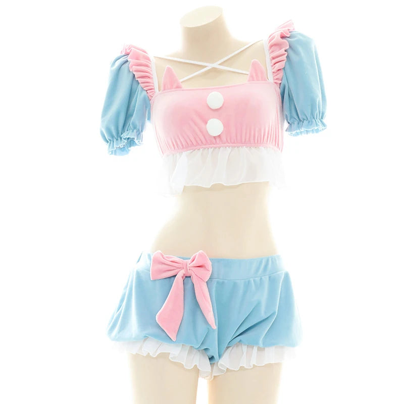 Anime Maid Lolita Lingerie Set | Cute Kawaii Cosplay Pajamas