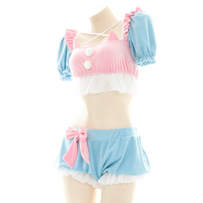 Anime Maid Lolita Lingerie Set | Cute Kawaii Cosplay Pajamas