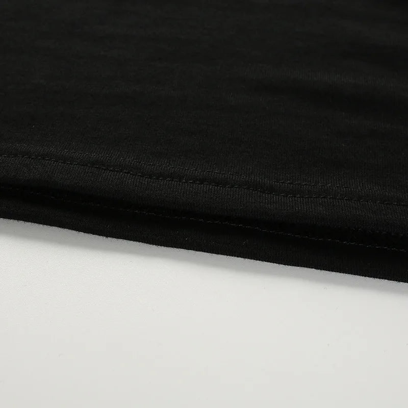Summer Women Black Short T-Shirts Sexy Crop Tops Short Sleeve Bandage Tee Tops Female Shirts