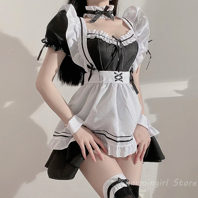 Sweet Kawaii Japanese Maid Cosplay Dress & Uniform Set