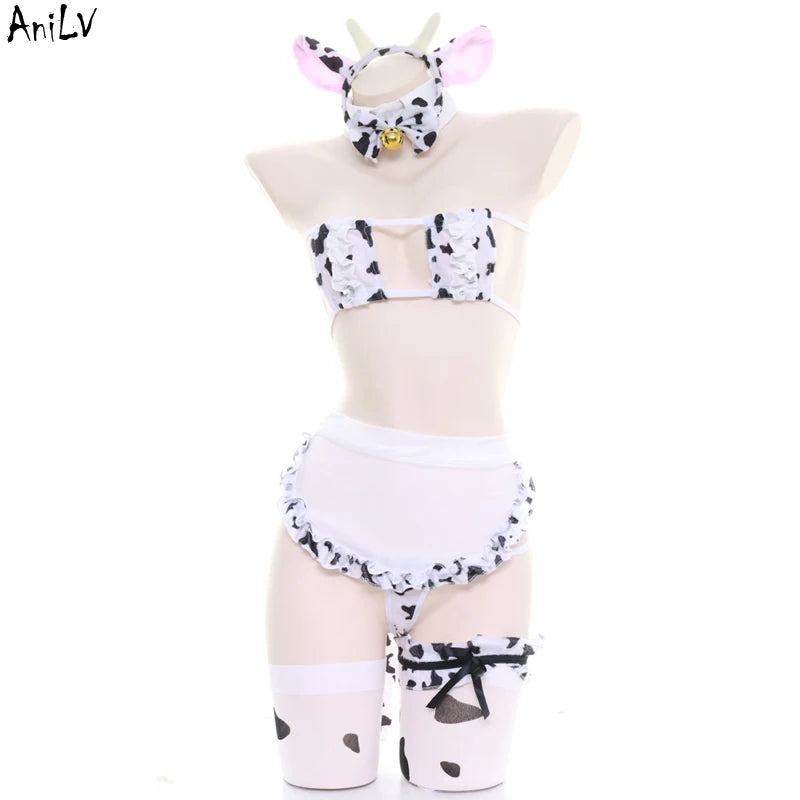 Kawaii Cow Maid Swimsuit & Cosplay Set | Anime Beachwear