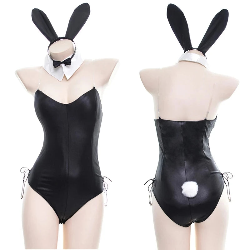 Faux Leather Bunny Cosplay Costume Set - Kawaii & Sexy Rabbit Girl