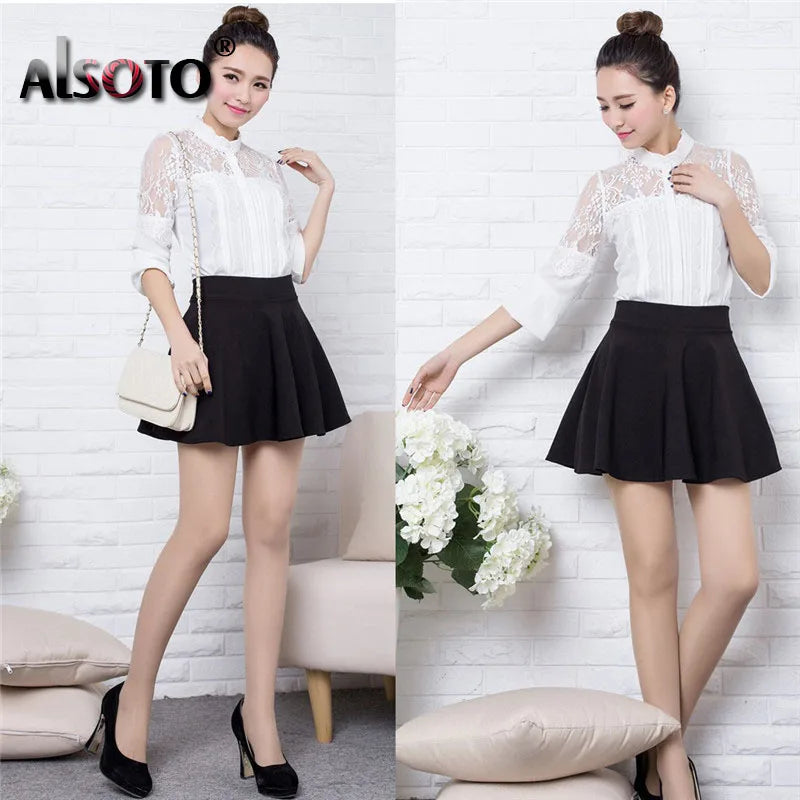 Summer 2026 Women Skirt Elastic Faldas Ladies Midi Skirts Pleated Black Sexy Stripe Girl Mini Short School Skirts saia feminina