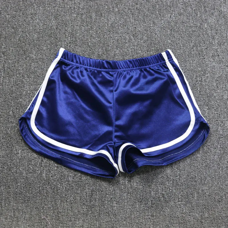 OMSJ Summer Sexy Skinny Women Yo-Ga Stretchable Shorts Casual High Waist Contrast Color Trendy Elastic Waist Short Pants Bottoms