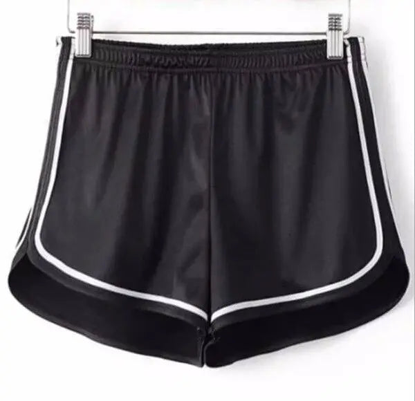 OMSJ Summer Sexy Skinny Women Yo-Ga Stretchable Shorts Casual High Waist Contrast Color Trendy Elastic Waist Short Pants Bottoms