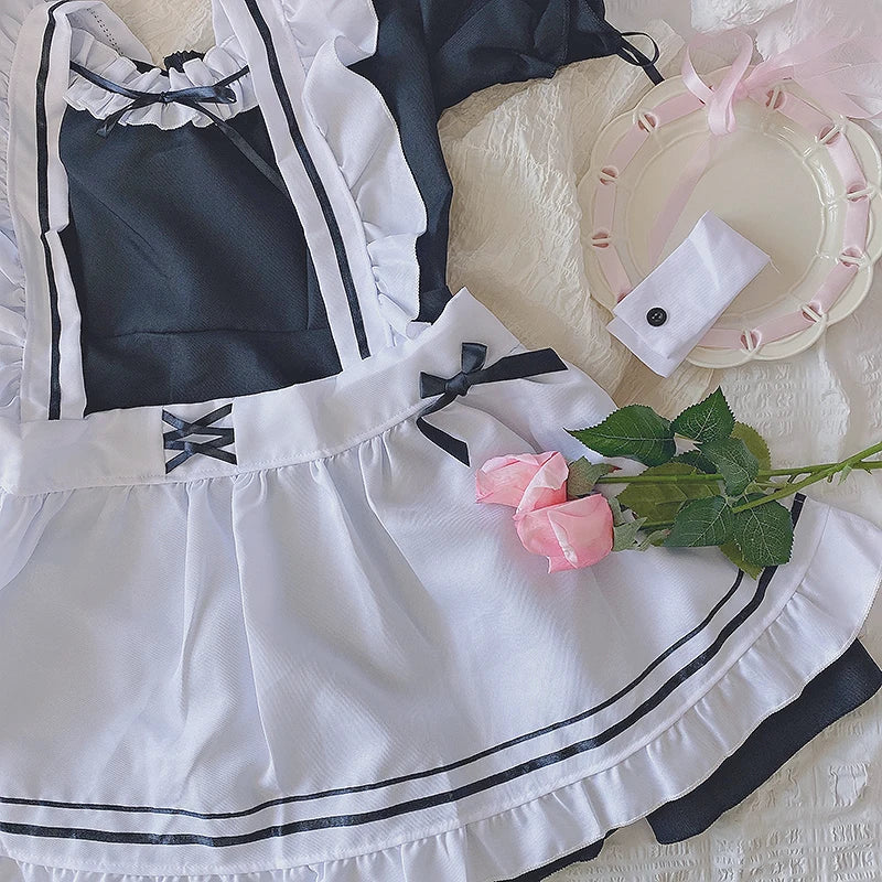 Sweet Kawaii Japanese Maid Cosplay Dress & Uniform Set