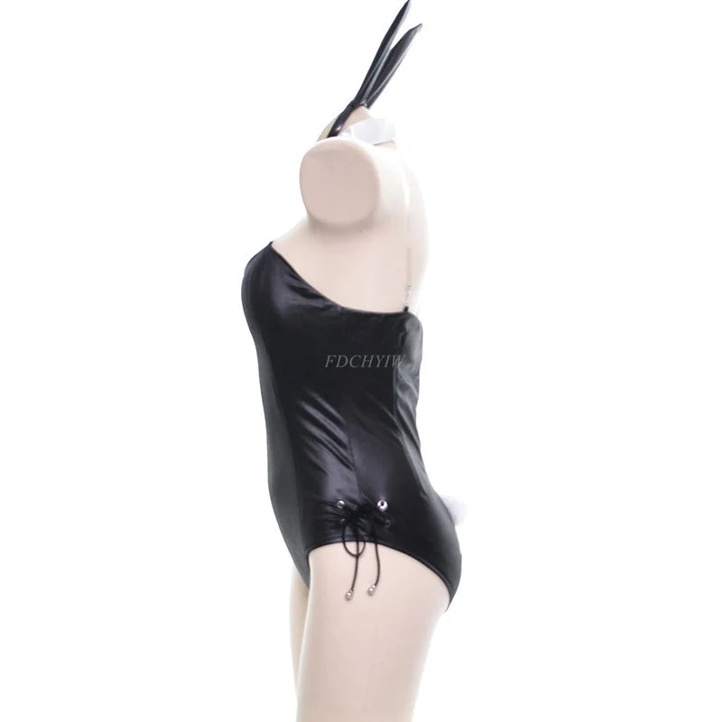 Faux Leather Bunny Cosplay Costume Set - Kawaii & Sexy Rabbit Girl