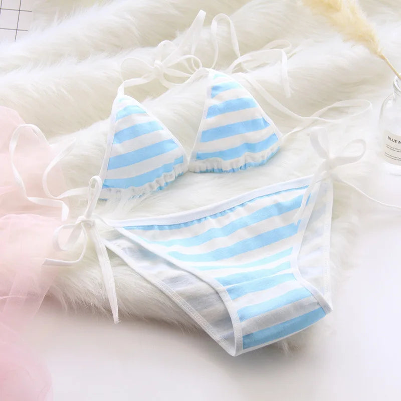Kawaii Lolita Striped Bikini Lingerie | Adult Cosplay Set