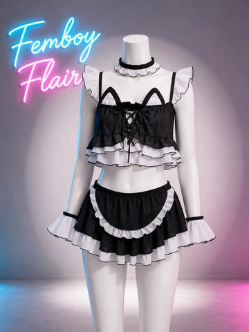 Kawaii Cat Girl Maid Lingerie Set | Sexy Cosplay Uniform