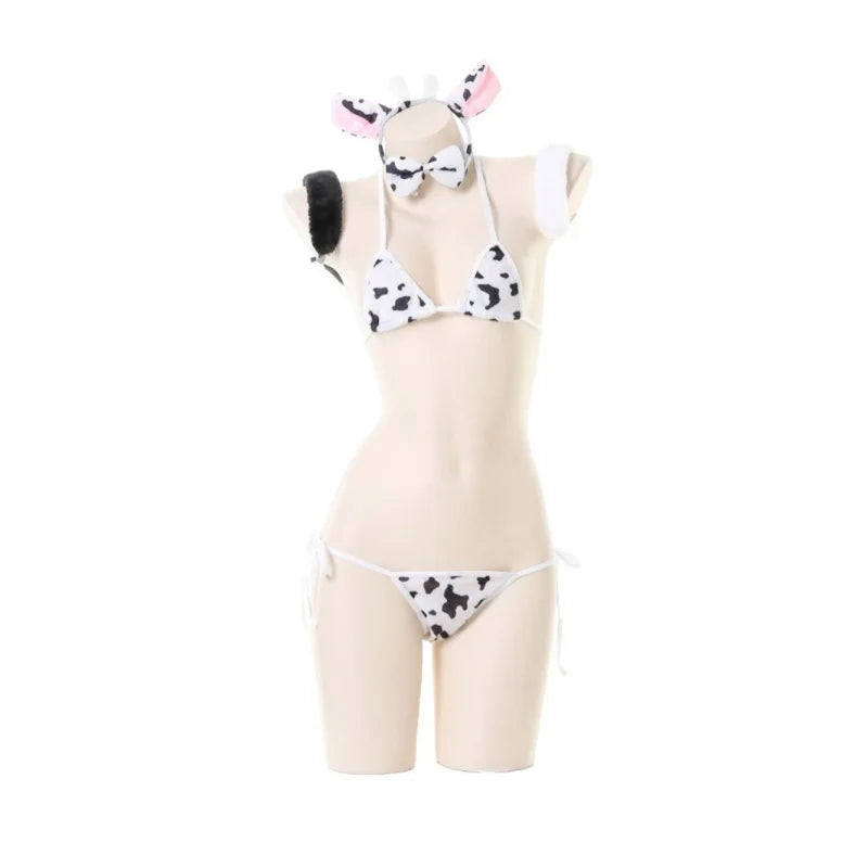 Sexy Cow Maid Cosplay Lingerie Set | Lolita Bra & Panty