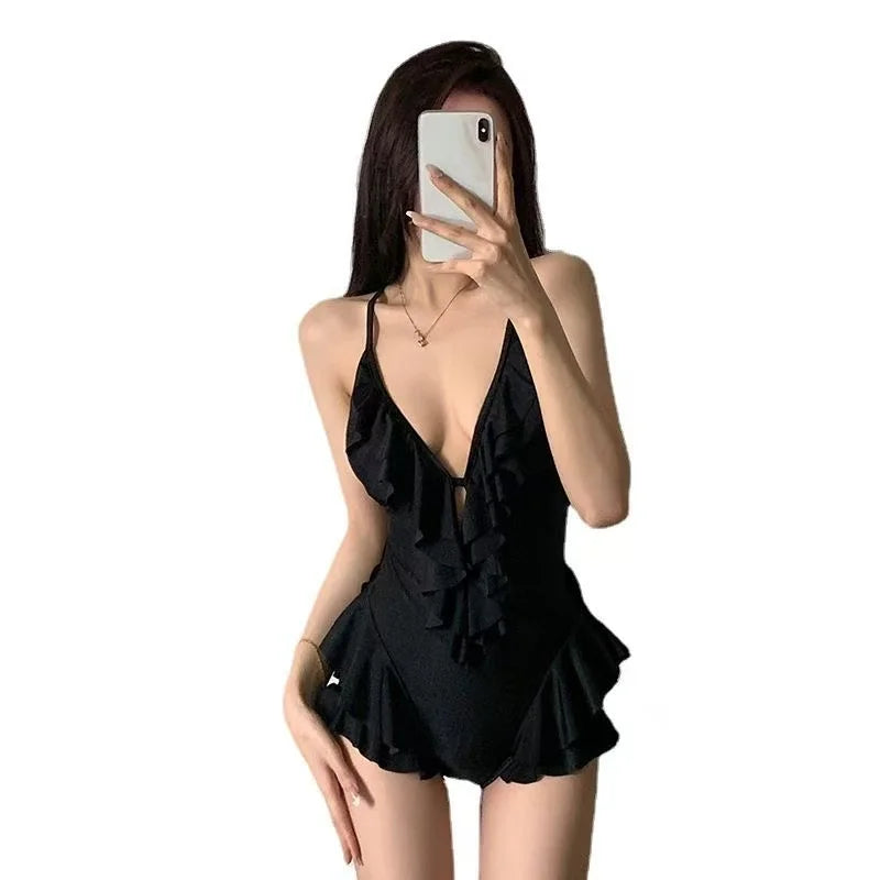 Korean Style Push-Up Backless Swimsuit | Flattering One-Piece