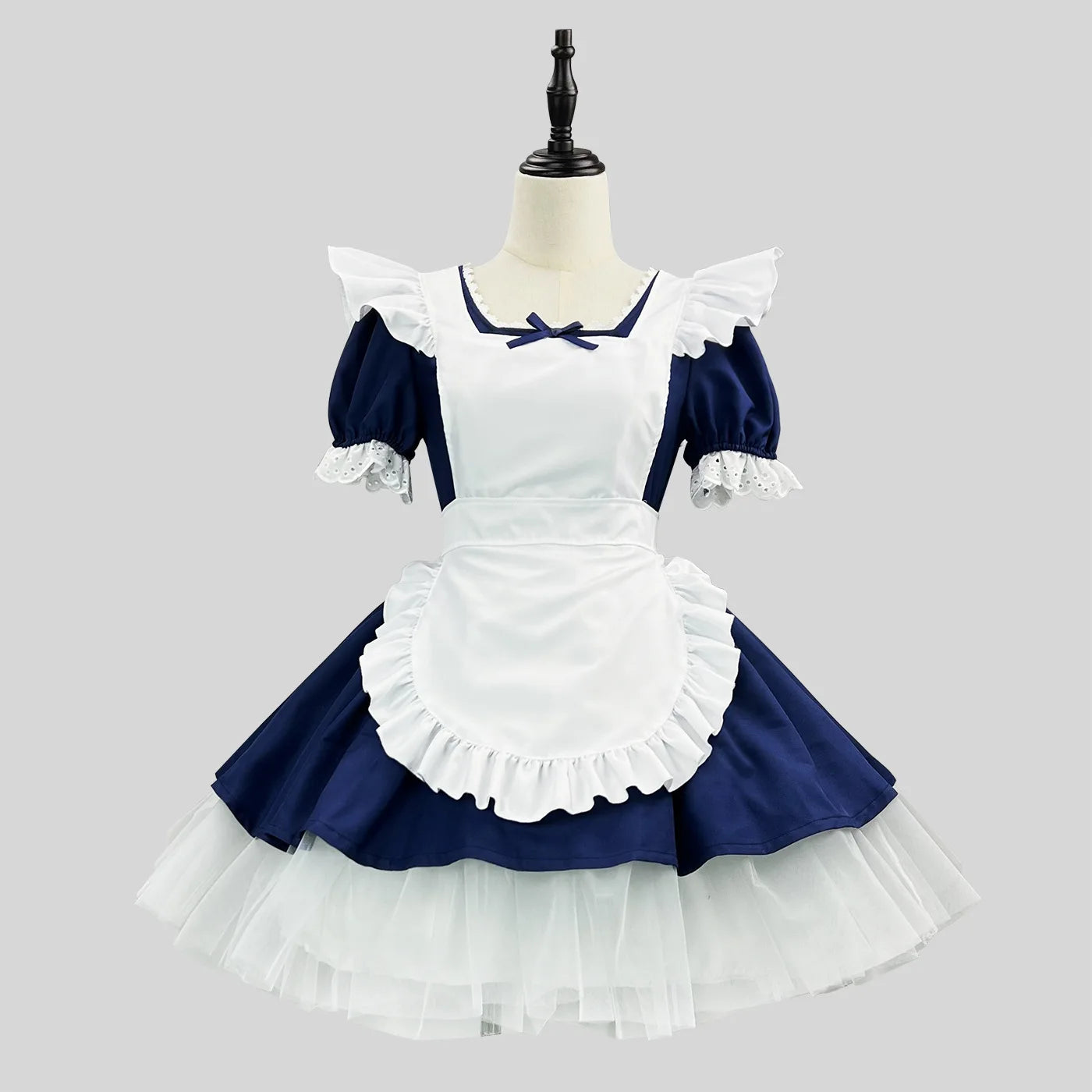 Cute Dark Blue Lolita Angel Maid Cosplay Dress Set | S-5XL