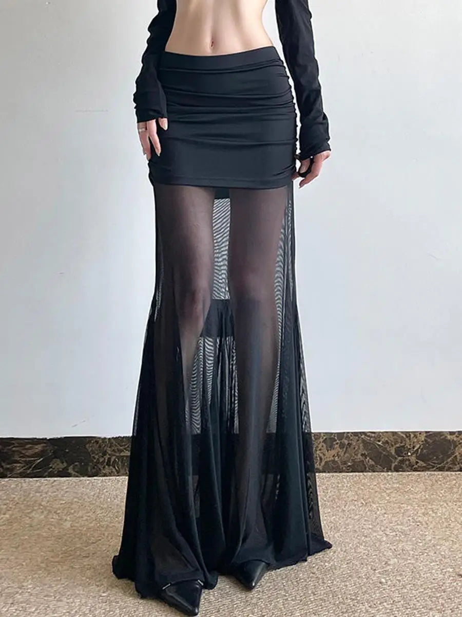 Sexy Mermaid Long Skirt with Me Splice High Waist f Body Skirt for Women Summer New Sle Personali Temperament Hot Girl