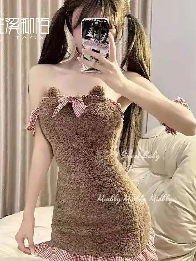 Sexy Maid Cosplay Mini Dress | Backless Cat Girl Style