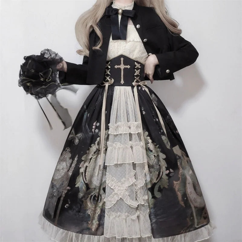 Victorian Gothic Kawaii Lolita Set | Butterfly Princess Dress