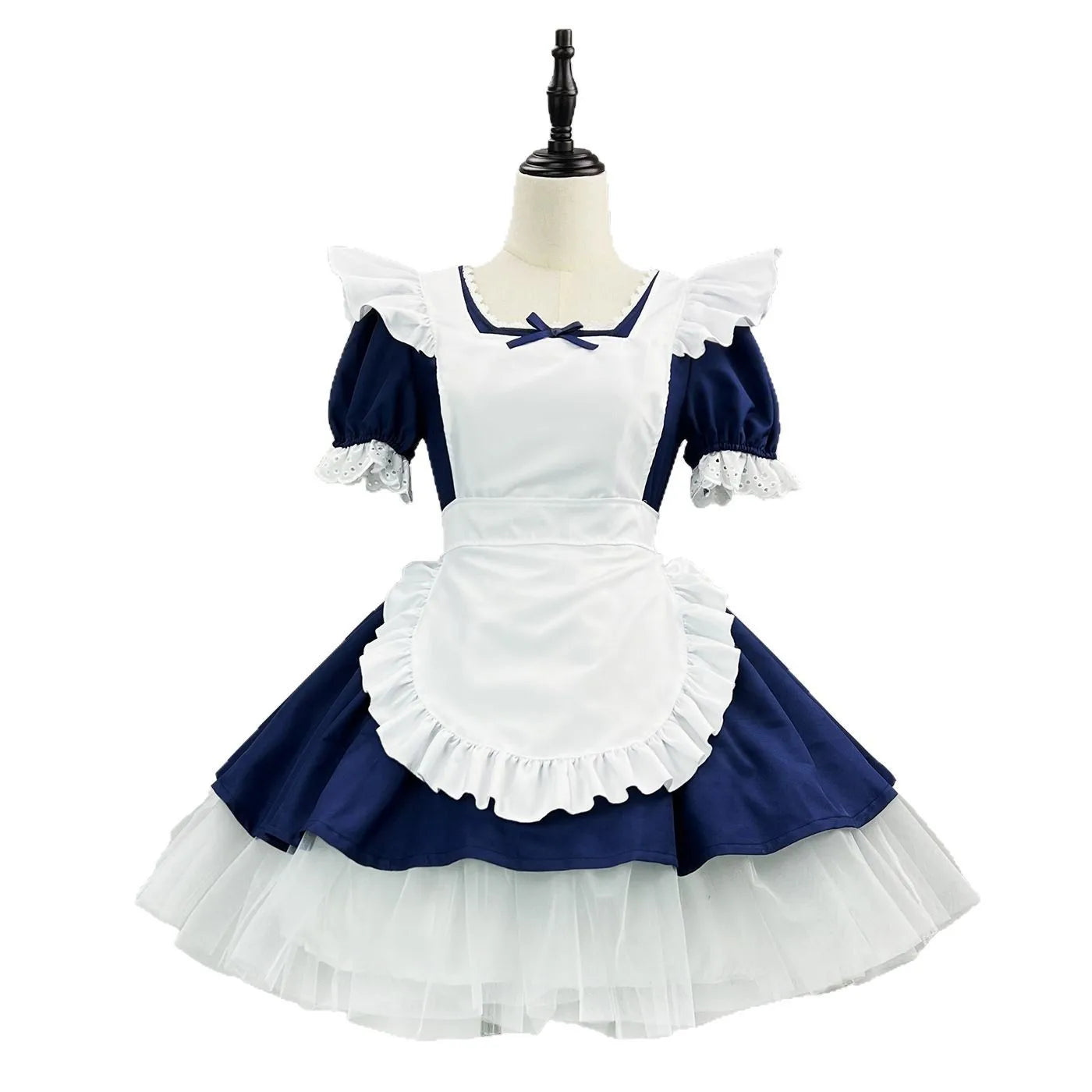 Cute Dark Blue Lolita Angel Maid Cosplay Dress Set | S-5XL