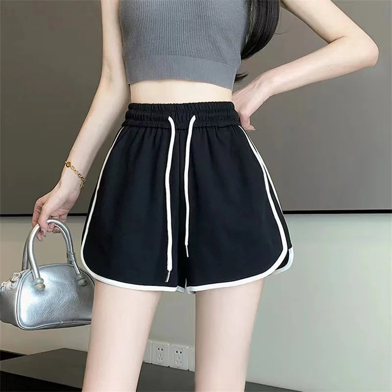 Plus Size Casual Shorts Elastic Waist Sports