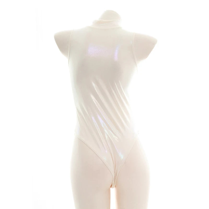 Anime Laser Reflective Bodysuit - High Collar Cosplay Swimsuit