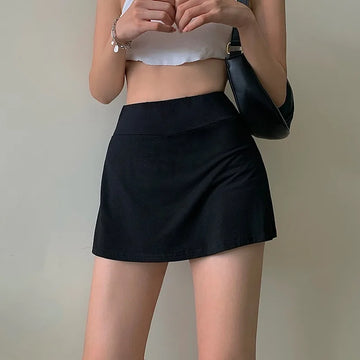 High-Waist A-Line Tennis Skirt | Y2K Sporty Mini Skort | All-Season