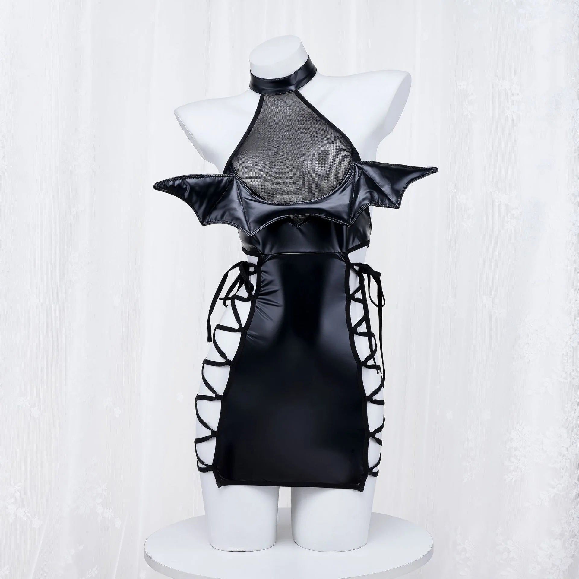 Faux Leather Cyber Devil Girl Cosplay & Party Outfit