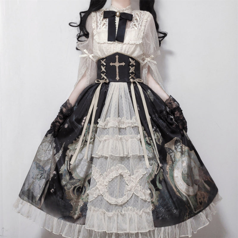 Victorian Gothic Kawaii Lolita Set | Butterfly Princess Dress