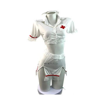 Exotic Nurse Lingerie Cosplay Uniform | Two-Piece Roleplay Set