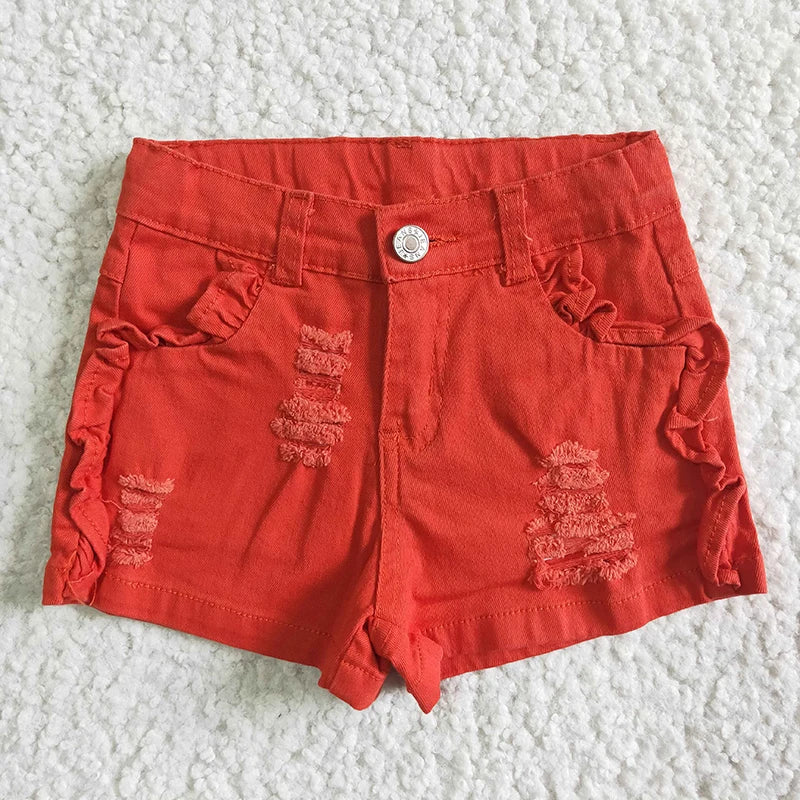Baby Girl Cow Print Ripped Denim Shorts | Toddler Summer Style
