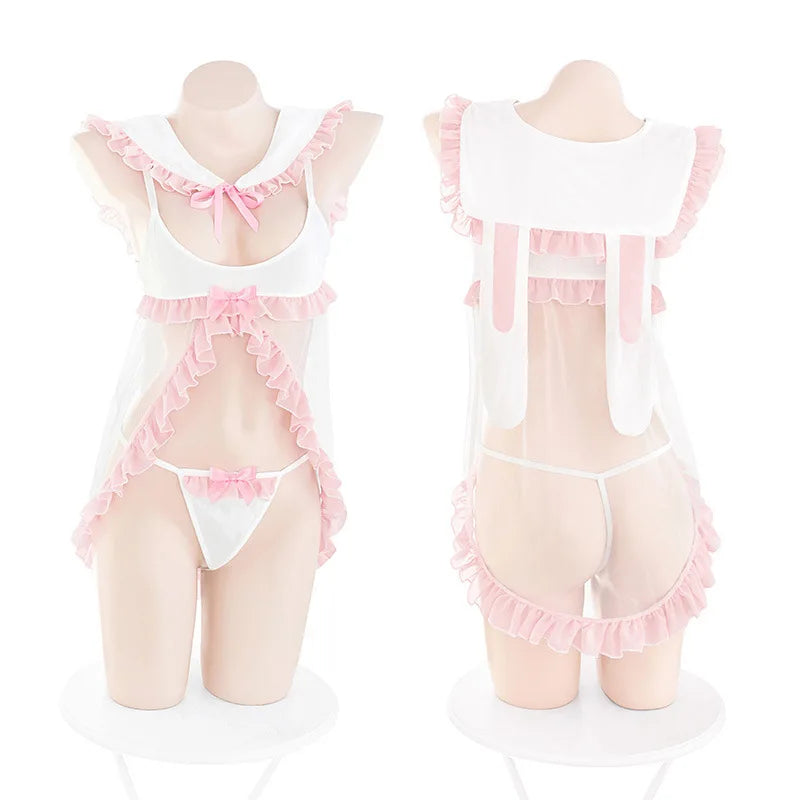Cute Rabbit Lingerie Set | Transparent Roleplay Nightwear