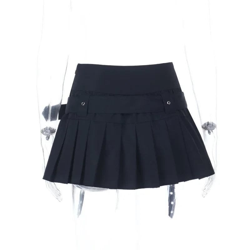 Subculture College Style Hot Girl Pleated Skirt Summer New Dark Hot Girl High-waisted Slim Short Skirts Aesthetic 90s Y2K Party