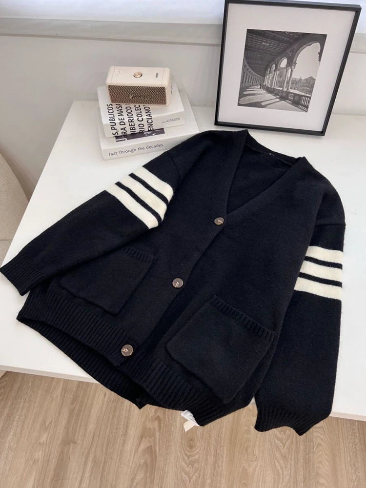 2025 autumn new slim small fragrant style casual and lazy style Korean version sweater jacket knitted cardigan women's top