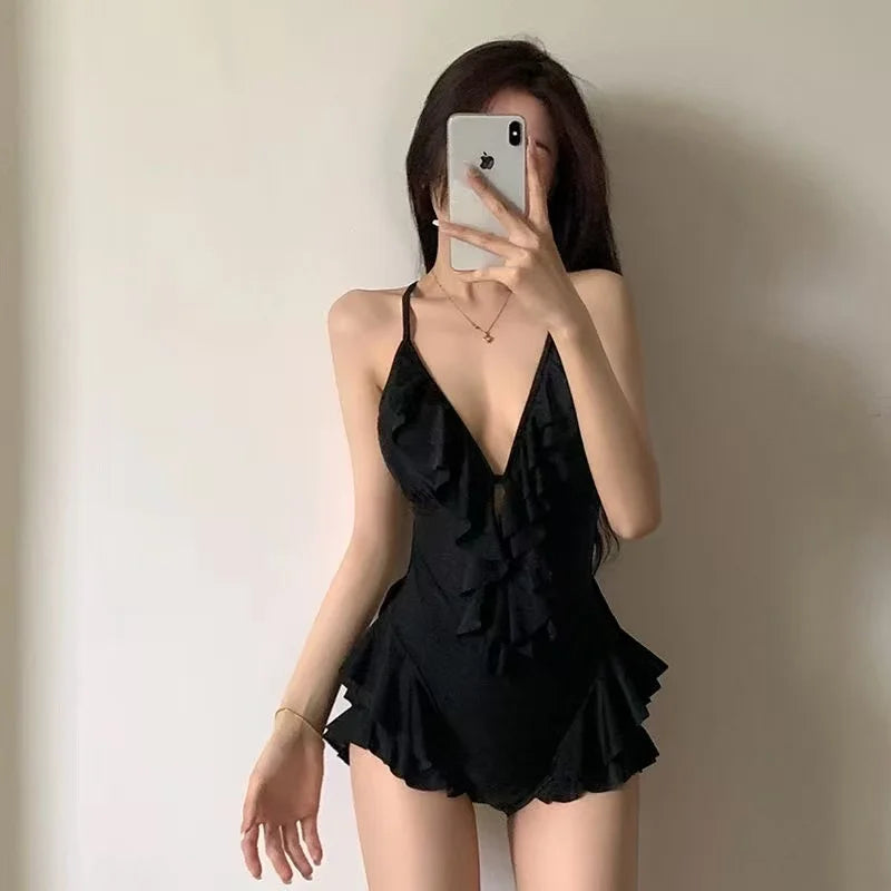 Korean Style Push-Up Backless Swimsuit | Flattering One-Piece