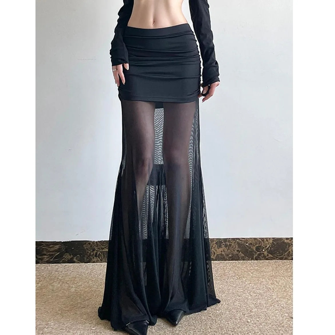 Sexy Mermaid Long Skirt with Me Splice High Waist f Body Skirt for Women Summer New Sle Personali Temperament Hot Girl