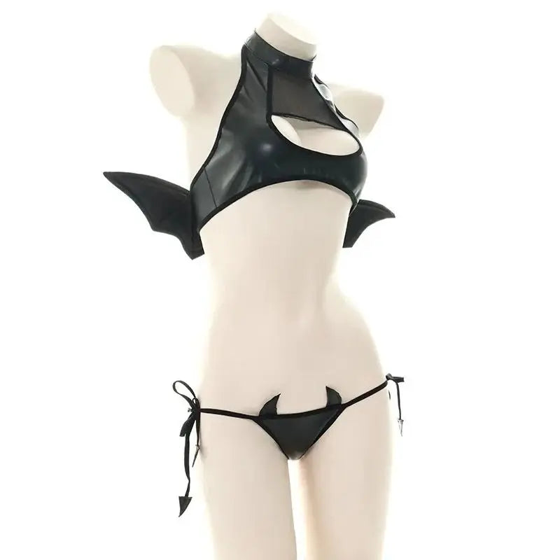 Little Devil Patent Leather Lingerie Set | Exotic Roleplay