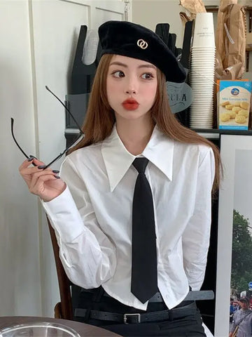 Hong Kong Style Shirt Women | Loose Fit Spring Button Top