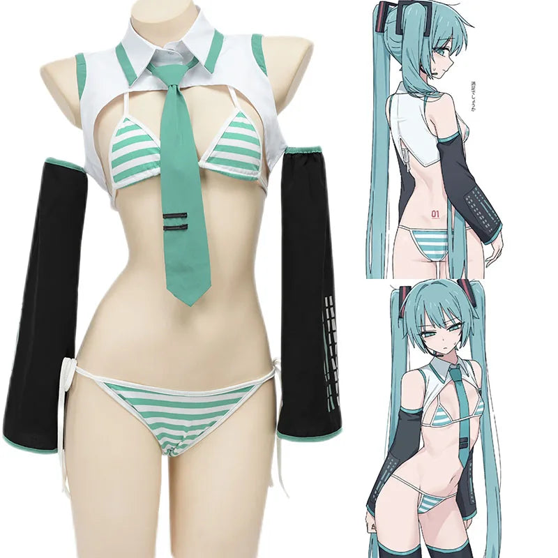 Hatsune Miku Cosplay Lingerie Set - Anime Roleplay Costume