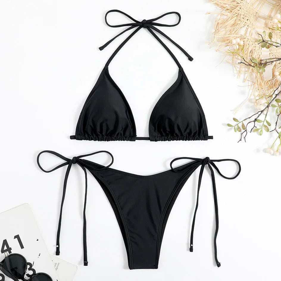 Sexy Lace-Up Micro Bikini Set | Thong Swimwear