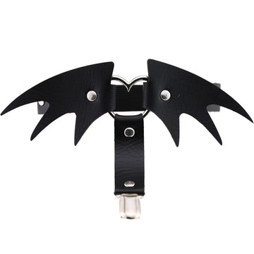 Punk Bat Wing Thigh Chain | Elastic Heart Leg Harness Body Jewelry