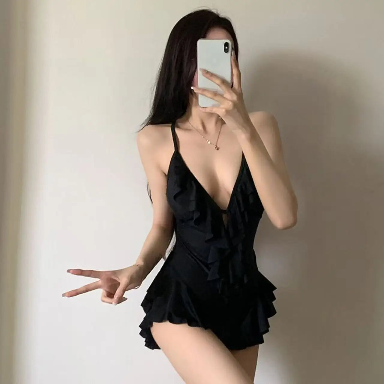 Korean Style Push-Up Backless Swimsuit | Flattering One-Piece