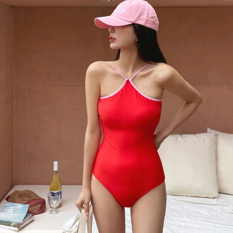 Backless One-Piece Swimsuit: Korean/Japanese Style & Quick-Dry