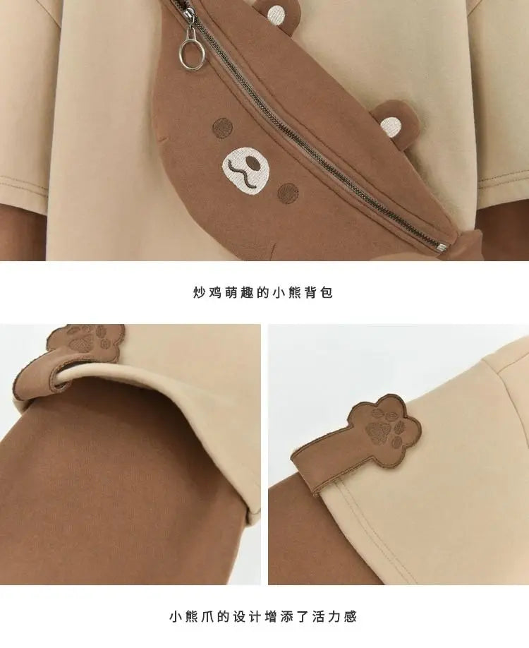 MiiiiX Preppy Style Fake Two-piece Hooded Sweatshirt Women's Outerwears 2024 Autumn Patchwork Loose Cute Thicken Hoodies Top