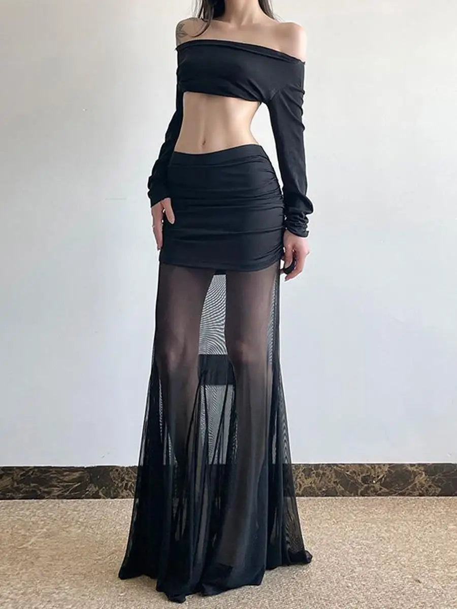 Sexy Mermaid Long Skirt with Me Splice High Waist f Body Skirt for Women Summer New Sle Personali Temperament Hot Girl