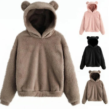 Rabbit Ear Hoodie – Cute Plush Fleece Pullover