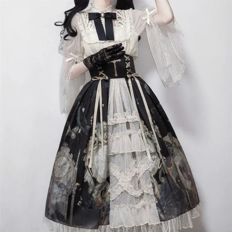 Victorian Gothic Kawaii Lolita Set | Butterfly Princess Dress