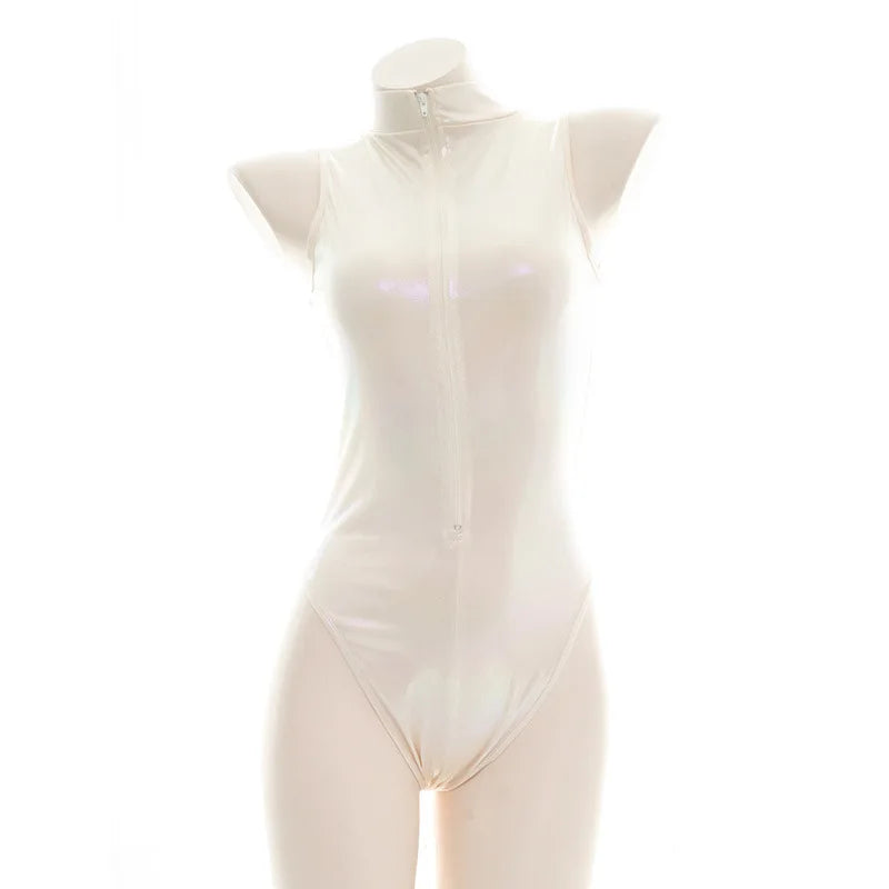 Anime Laser Reflective Bodysuit - High Collar Cosplay Swimsuit